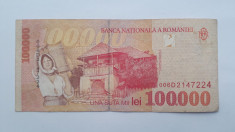 100000 lei 1998 Romania bancnota foto