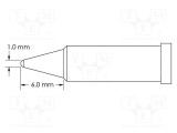 V&Atilde;&cent;rf conic 1mm pentru sta&Aring;&pound;ie de lipit METCAL