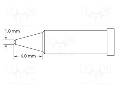 V&amp;Atilde;&amp;cent;rf conic 1mm pentru sta&amp;Aring;&amp;pound;ie de lipit METCAL foto