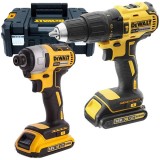DeWalt DCD778 + DCF787 - Masina de gaurit si insurubat cu percutie 65 Nm + Masina de insurubat cu impact 170 Nm 2 acumulatori Li-Ion 18 V 2 Ah valiza