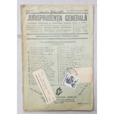 JURISPRUDENTA GENERALA , PUBLICATIUNE SAPTAMANALA DE JURISPRUDENTA REZUMATA ROMANA SI STREINA , NR. 8, 1937