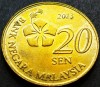 Moneda 20 SEN - MALAEZIA, anul 2013 * cod 1497 = A.UNC, Asia