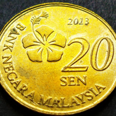 Moneda 20 SEN - MALAEZIA, anul 2013 * cod 1497 = A.UNC