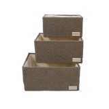 Cumpara ieftin Set 3 cosuri depozitare textil maro 30 x 20 x 15 cm, 35 x 25 x 17 cm, 40 x 30 x 20 cm