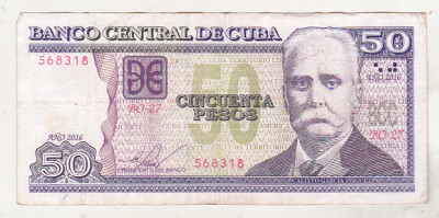 bnk bn Cuba 50 pesos 2016 circulata foto