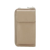 Cumpara ieftin Portofel si port telefon din piele naturala 8971 07 Bej inchis