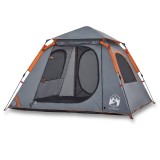 Cumpara ieftin Cort camping cupola 4 persoane, gri/portocaliu, setare rapida