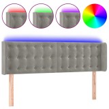 Cumpara ieftin Tablie de pat cu LED, gri deschis, 147x16x78/88 cm, catifea