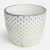 Mască ghiveci ceramică, alb-verde, 10x8 cm, 0.3 L, CMCLASS