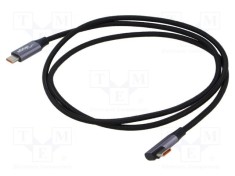 Cablu USB 2.0 USB C unghi nichelat 1m AKYGA foto