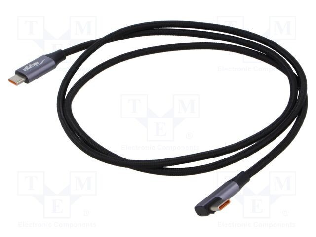 Cablu USB 2.0 USB C unghi nichelat 1m AKYGA
