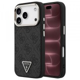 Husa MagSafe pentru Apple iPhone 18 Pro Max / 17 Pro Max, Guess, 4G Triangle Logo, Neagra Aurie