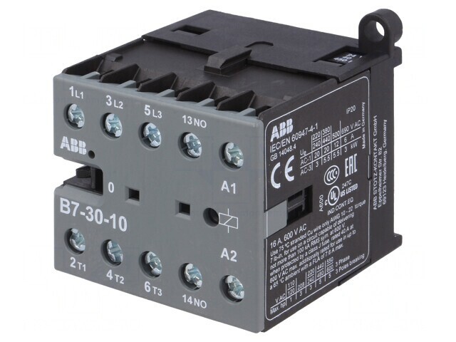 Contactor 3P 24VAC 7A NO x3 Contacte Auxiliare
