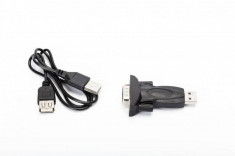 Adaptor USB Spacer la Serial RS232 Negru foto