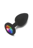 Dop anal de dimensiune medie si cu cristal multicolo Rainbow Booty Jewel Medium, Toy Joy
