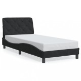 Gossi cadru de pat cu tablie, negru, 80x200 cm, catifea