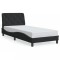 Gossi cadru de pat cu tablie, negru, 80x200 cm, catifea