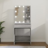 Cumpara ieftin Masă de toaletă cu LED, gri sonoma, 60x40x140 cm