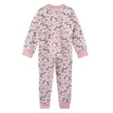 Set Pijama de Iarnă Bumbac Roz Somon cu Unicorn și Curcubeu pentru Copii, CMCLASS