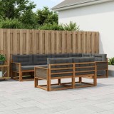 Cumpara ieftin Set de canapele de exterior 8 buc. 7-Locuri Natural si Antracit