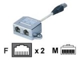 Cumpara ieftin Digitus AT, AG CX2 , T, Adaptor RJ45 CAT5e, 19 cm, 1A M la 2A F, STP