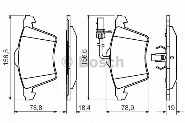 Set placute frana,frana disc VW TRANSPORTER IV bus (70XB, 70XC, 7DB, 7DW, 7DK) (1990 - 2003) BOSCH 0 986 494 415