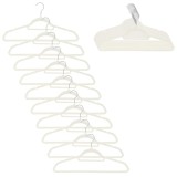 Set de 20 de umerase pentru haine, din velur, cu carlig rotativ, 45x23 cm, ecru Household NewTrend