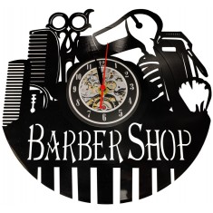 Ceas De Perete Frizerie Disc Vinil Model Barber Shop