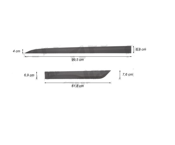 Set 2 buc bandouri usi laterale HYUNDAI I20, 10.2014-; SUZUKI VITARA, 03.2015-, partea dreapta, negru; universal,