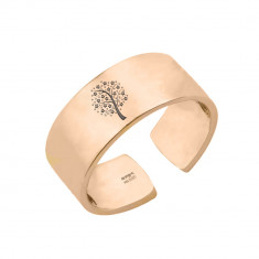 Nome - Inel personalizat cu copac Inele din argint 925 placat cu aur roz