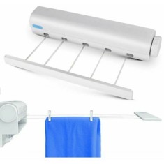 Sarma retractabila pentru rufe, ABS, extensibila pana la 3.75m, alb