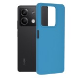 Husa de telefon compatibila xiaomi redmi note 13, antiamprenta, interior microfibra, camera extra pro, denim blue