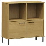 Cumpara ieftin Biblioteca cu picioare metalice OSLO, maro, 90x35x90,5 cm, lemn