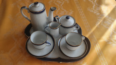 SERVICIU CAFEA tete a tete 2 PERSOANE, PORTELAN GERMAN, COBALT, VALENTINE DAY foto