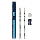 Set școlar, Model Rechini, 5 Piese, Culoare Albastru