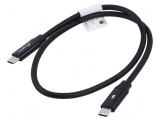 Cablu USB 2.0 USB C aurit 0,5m negru