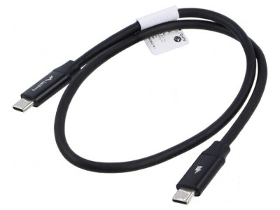 Cablu USB 2.0 USB C aurit 0,5m negru foto