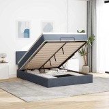 VidaXL Cadru de pat otoman cu saltea Gri &icirc;nchis 140x200cm catifea