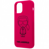 Husa TPU Karl Lagerfeld Iconic Outline pentru Apple iPhone 12 mini, Roz KLHCP12SSILFLPI