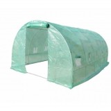 Solar de gradina 500x300x200cm, folie verde PE cu plasa 140g/mp UV, 1 usa, 10 ferestre, teava otel galvanizat 19mm THOR