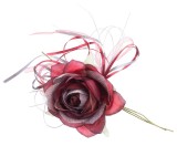 Trandafir decorativ bordo cu tulpina MagicHome, floare 10 cm, set 6 bucati