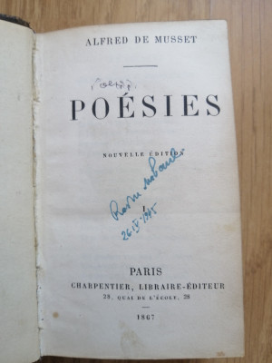 Alfred de Musset - Po&amp;eacute;sies - Paris, Charpentier, Libraire &amp;eacute;diteur, 1867, 2 tomes foto