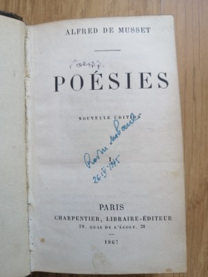 Alfred de Musset - Po&amp;eacute;sies - Paris, Charpentier, Libraire &amp;eacute;diteur, 1867, 2 tomes foto