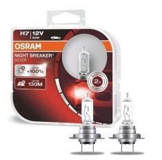 Set becuri auto Osram H7 12V; 55W; night breaker silver; 1500 lm; cu pana 100% mai multa lumina; culoare temperatura 3300K; Px26d; 64210NBSHCB, 2