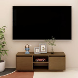 Comodă TV, maro miere, 110x30x40 cm, lemn masiv de pin, vidaXL