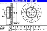 Cumpara ieftin Disc Frana ATE 24.0136-0134.2 Mercedes C 360mm, ventilat/perforat, fata, diametru 360mm