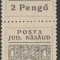 1945 Romania - Pereche de 2 Pengo Posta Locala Nasaud, varietate cu punct in n