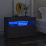 Cumpara ieftin Comodă TV cu lumini LED, gri, 60x35x40 cm