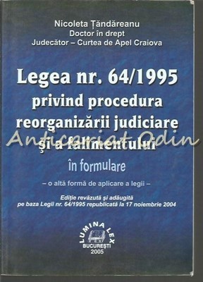 Legea Nr. 64/1995 Privind Procedura Reorganizarii Juridiciare Si A Falimentului foto