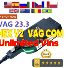 Tester Diagnoza Auto VCDS VAG COM 23.3.1 HEX CAN V2 lb romana 150 lei NEW MODEL